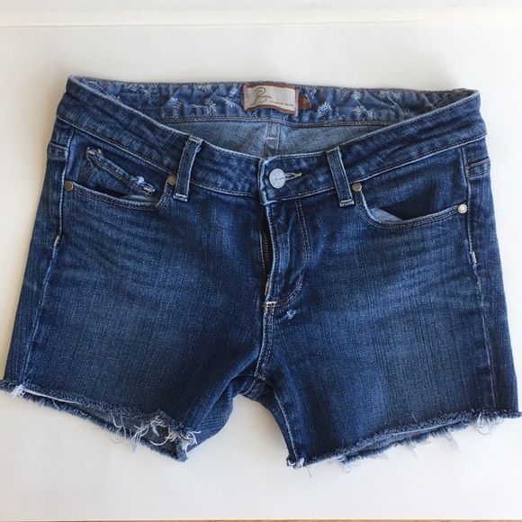 PAIGE Pants - Paige cutoff denim jean shorts boho fringe size 28